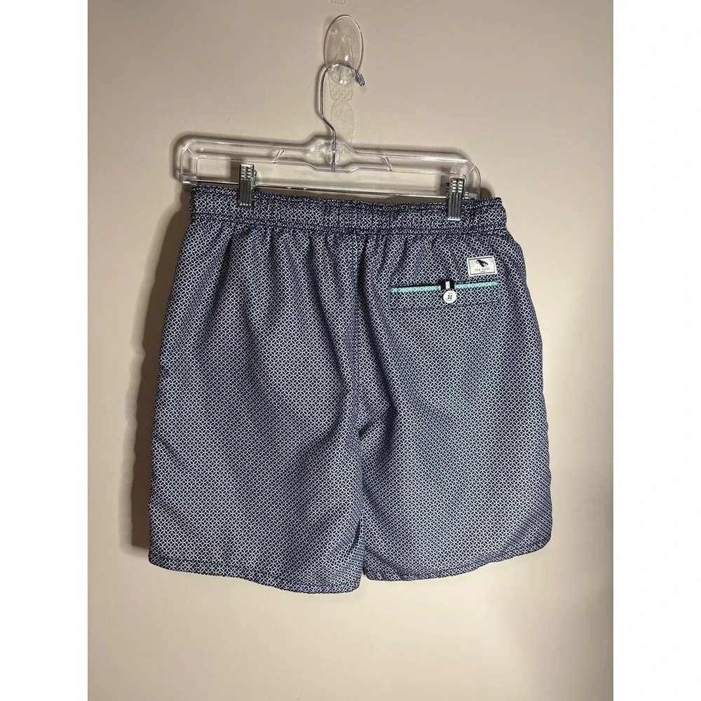 Ted Baker Mens Navy Geometric‎ Lobster Swim Trunks Shorts Blue Size 3 Medium